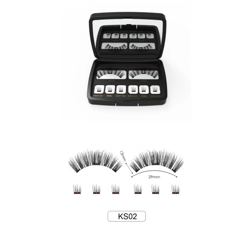 3D Magnetic Eyelashes Kit With Different Density Double False Eyeslashes Reusable Easy To Wear Fake Eyelash Extension Makeup Kit