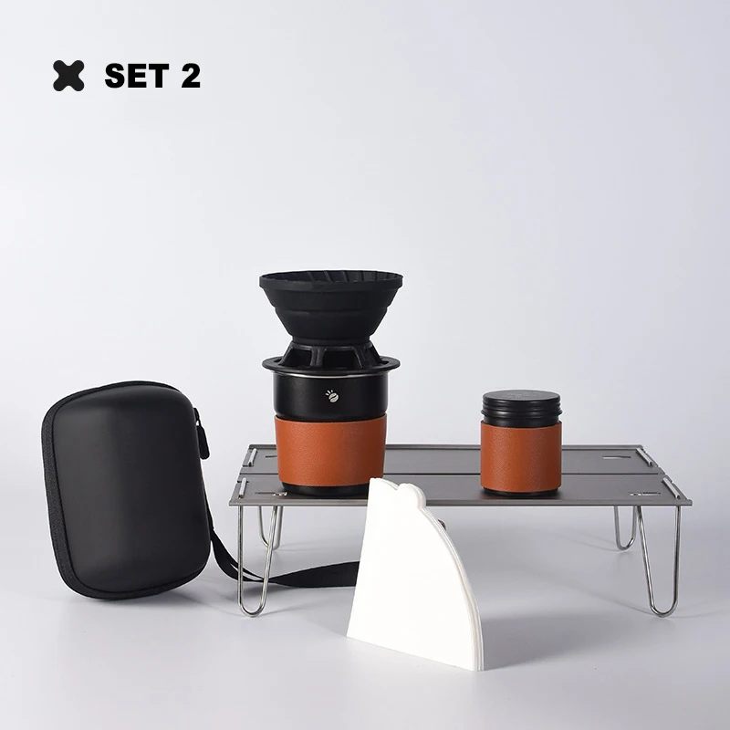 Portable Pour Over Coffee Set - طقم قهوة محمول فاخ...