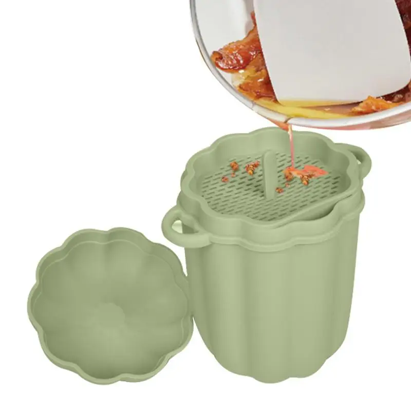 

Силиконовый контейнер для замораживания масла 460 мл, контейнер для жира с мелкой сеткой, многоразовый контейнер в форме тыквы для бекона