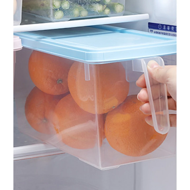 Refrigerator Storage Box Drawer Type Transparent Rectangular Fresh-Keeping Box Household Egg Food Freezer Storage Box