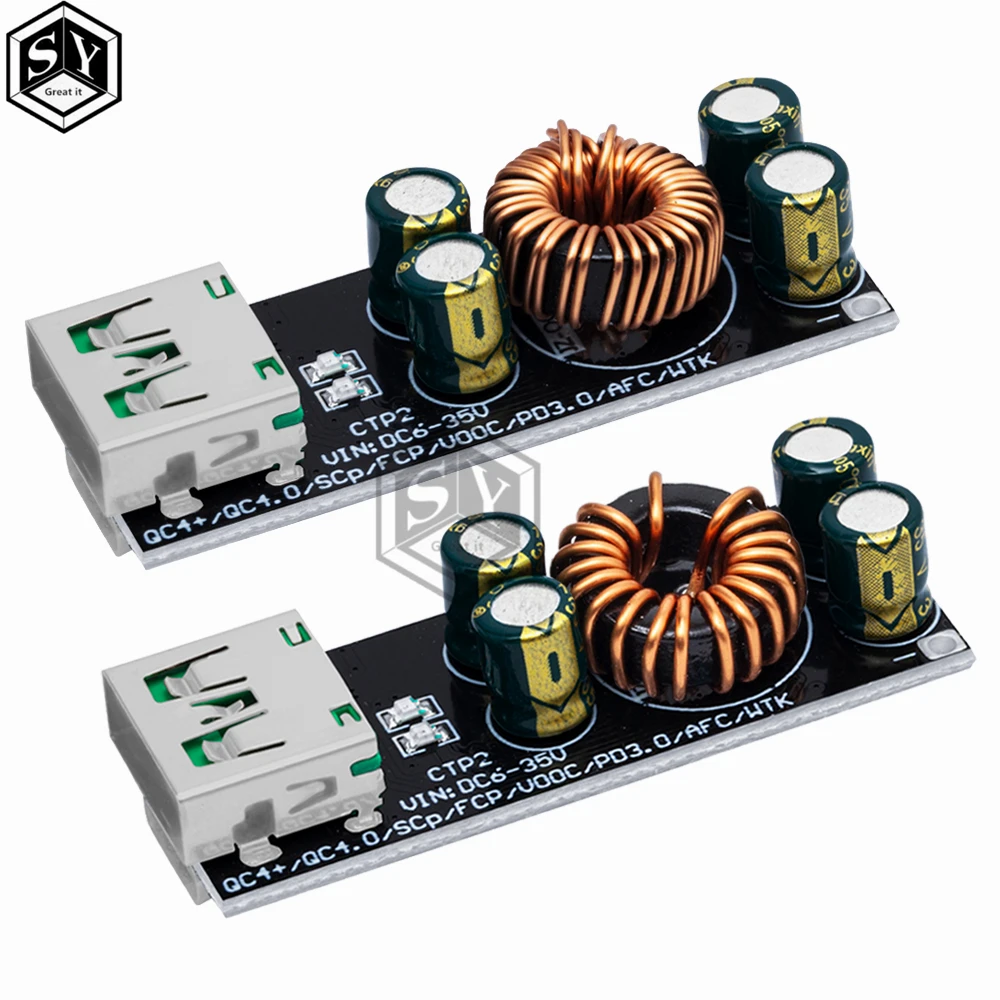 QC4.0 QC3.0 USB Type-C Mobile Phone Quick Charge Adapter 6-35V Step Down Buck Boost Module For Huawei SCP/FCP Apple PD Qualcomm buck converter step down module usb charger