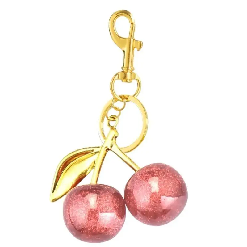 9HJK מקסים תליון דובדבן מחזיק מפתח מפתח טרנדי בצורת דובדבן גביש מקשים המפרט אביזר שרשרת מפתח לשימוש יומיומי