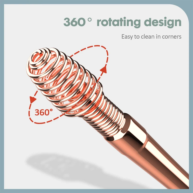 KK 360° Spiral Massage Ear Pick Ear Wax Removal Tool Stainless Steel Ear Spoon Flexible Design Ear Canal Cleaner Ear Care Tool 4