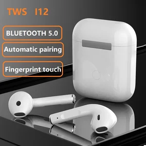 Auriculares Tws I12, inalámbricos por Bluetooth 5,0, estéreo, de alta calidad, con estuche de carga, para iPhone, Android y Xiaomi