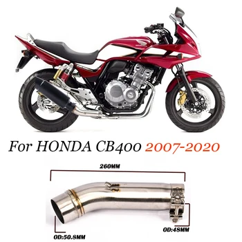 Motorcycle Exhaust Middle Mid Linnk Pipe Stainless Steel Muffler Espace Moto Slip On For HONDA CB400 Slip-On all years 2017-2020