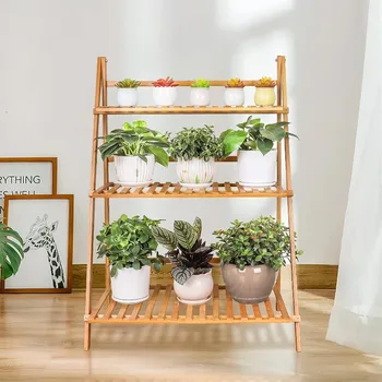3-Tier Bamboo Foldable Plant Stand 1