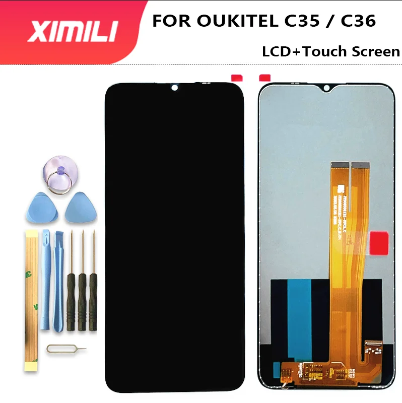 

6,56 дюймовый ЖК-дисплей OUKITEL C35 C36 + кодирующий преобразователь сенсорного экрана в сборе 100% Оригинальный ЖК-дисплей + сенсорный дигитайзер для OUKITEL c35 c36 + инструмент