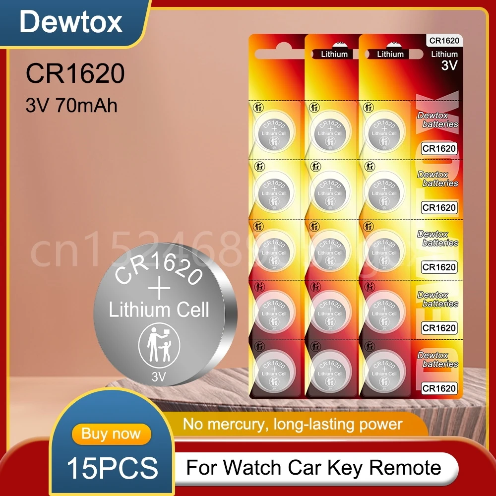 15PCS CR1620 CR 1620 3V Lithium Battery For Car Remote Control Calculator Watch Scale Mouse