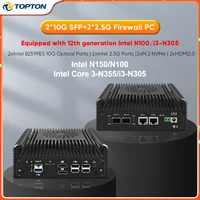 2x10G SFP+ 12th Intel 3-N355 i3 N305 N100 Firewall Router Mini PC 2xi226-V 2.5GAES-NI 2xNVMe 2xHD DDR5 ESXI NAS Server Proxmox 1