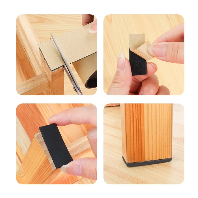 Furniture Leg Pads Furniture Foot Pads Furniture Leg Caps Rubber Furniture Feet Pads Furniture Feet Furniture Foot Protector Chair Leg Protector Furniture Foot Mats 2M 5M/Roll Self-Adhesive Felt Furniture Leg Pad Anti-slip Mat Floor Protector Wear-resisting Table Chair Leg Sticky Back Bumper
