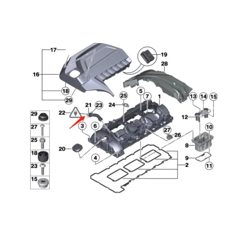 New Crankcase Vent Hose From Valve Cover for BMW E87 E90 F18 E84 F20 135i 335i 535i X1 X3 X4 X5 X6 GT/N55