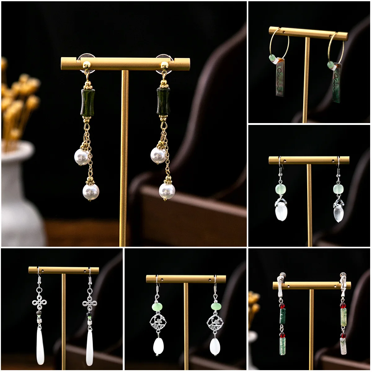 New Chinese Fashion Jade Earrings for Women Vintage Style Butterfly Tassel Water Drop Shaped Luxury Jewelry Hanfu Accessories 2
