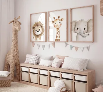 Safari Animal Canvas Set 1