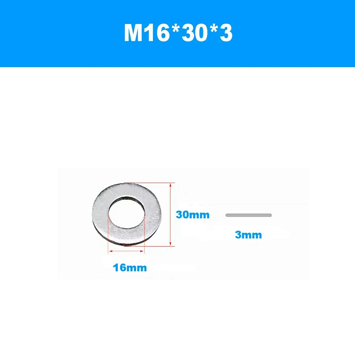 10pcs   M16x30x3