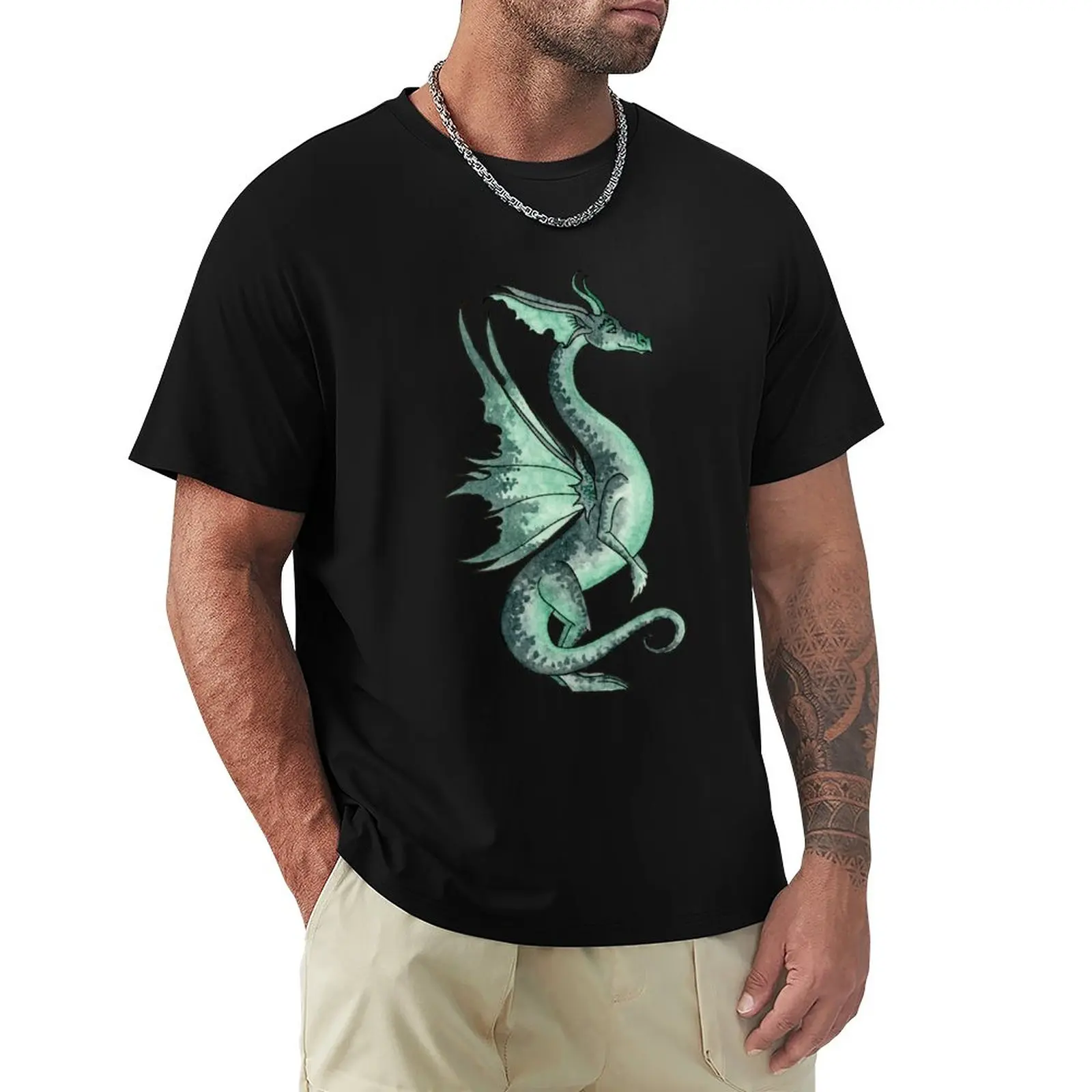 

Green Dragon T-Shirt customs korean fashion plain men t shirts