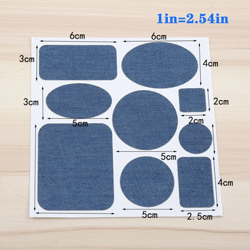 Self Adhesive Patches Jeans Self-adhesive Patch DIY Repair Pants Knee shirt Applique Denim Fabric Badges Patches