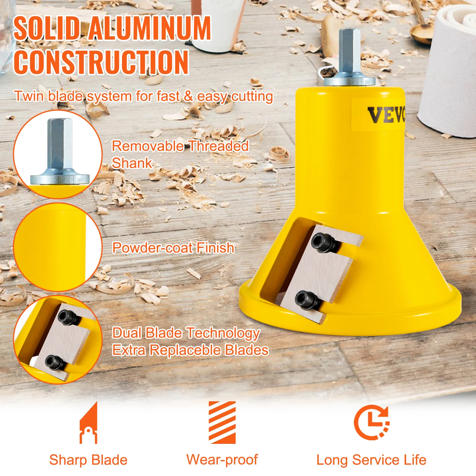 Aluminum Steel Log Tenon Cutter Tool for Woodworking