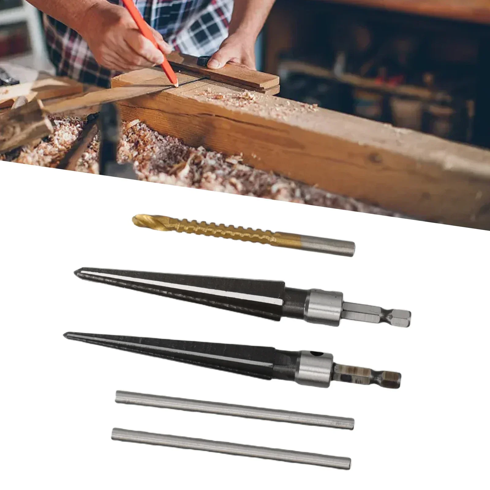 Taper Reamer With 6mm Drill Hand Metal Reamer Deburring Enlarge Pin Hole Handheld Reamer For Plastic Wood Metal Drilling Tools 6