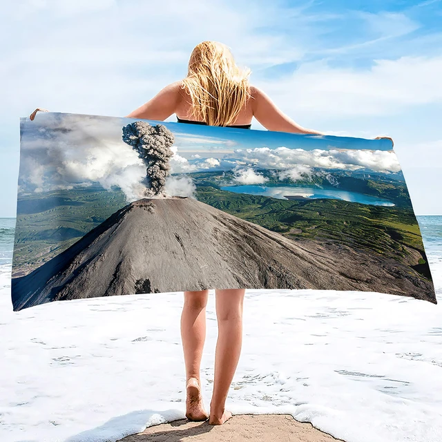 Oversized Beach Towel,Volcano Ocean Quick Dry Sand Free Beach Towel Sand  Blanket,Lightweight Absorbent Oversized Hand Towels - AliExpress