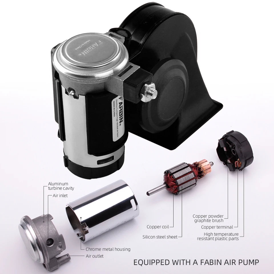 FARBIN 150dB Snail Air Horn Kit for Vehicles