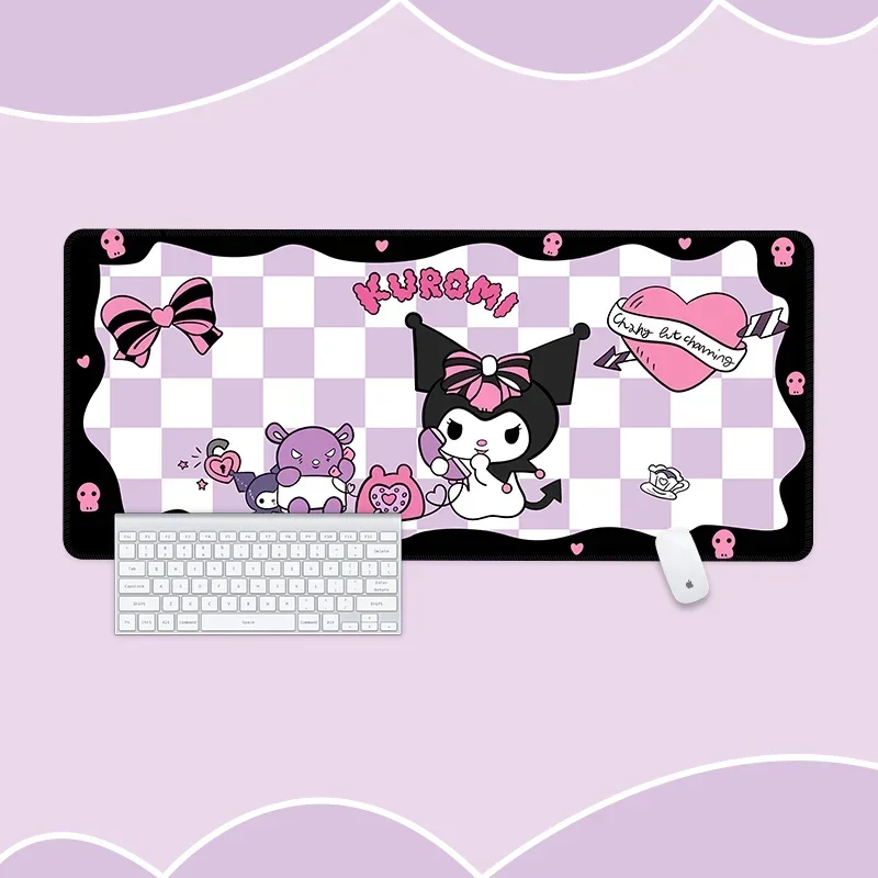 Grande Anime Mouse Pad Kuromi Mousepad Gamer Mat Acessórios de Computador Tapetes de Mesa Mesa Xxl 900x400 - Imagem 2