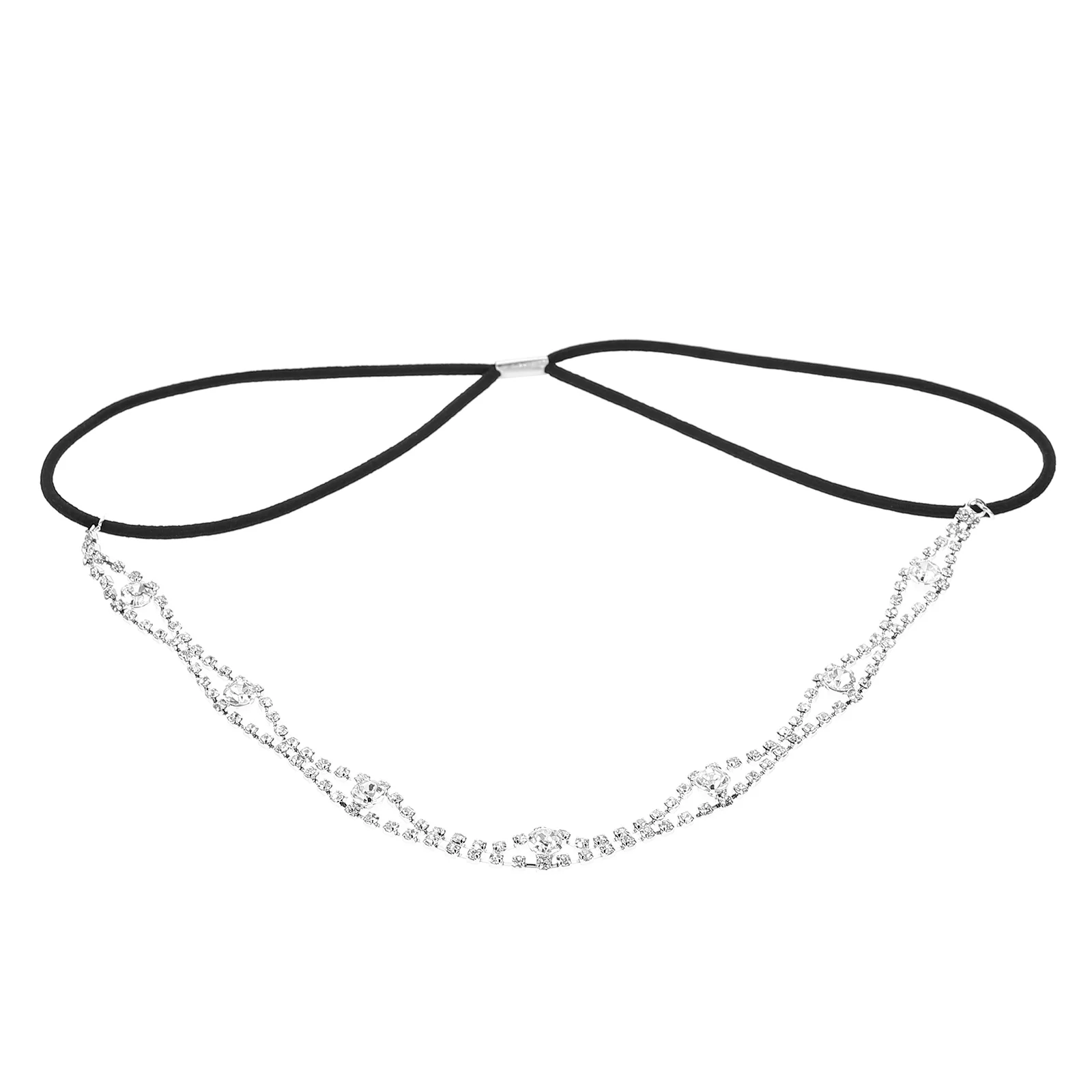 

2pcs Women Head Chain Rhinestone Headband Elegant Hair Band Party Photo Prop