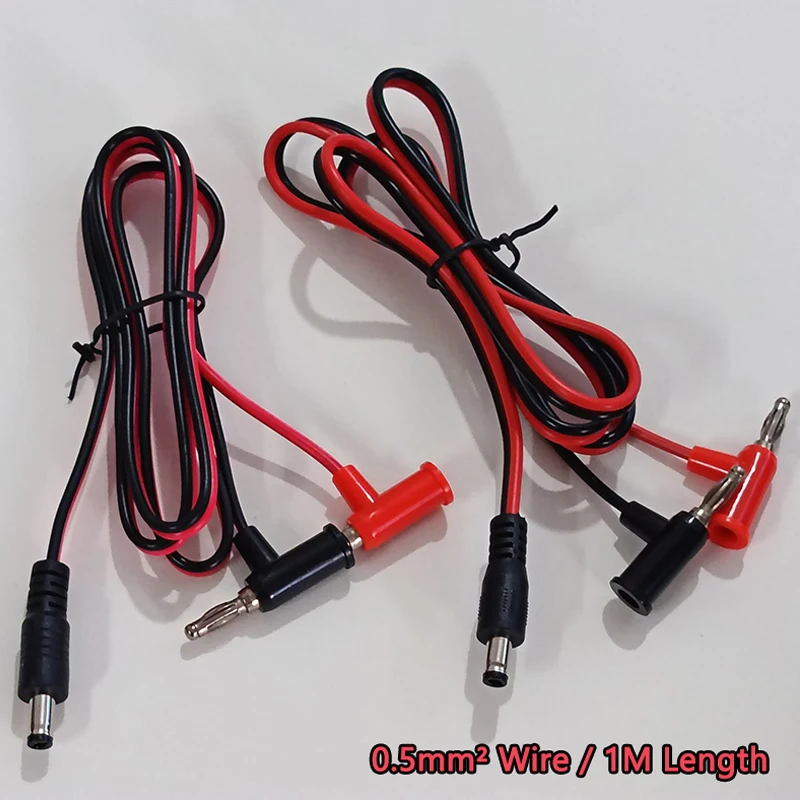1PC DC 5.5x2.1/2.5mm  4mm 스택형 바나나 플러그 테스트 케이블 전원 공급 장치 테스트용 1M 0.5mm² 와이어 멀티미터 전자 DIY