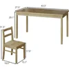 43.3 inch Solid Wood Indoor Modern Rectangular Dining Table Set for 4, Table and 4 Solid Wood Dining Chairs for Kitchen 2