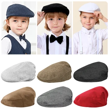 Baby Boys Herringbone Flat Hat Kids Vintage Drivers Newsboys Toddler Soft With Lining Cap Infant Thick Winter Warm Accessories 1