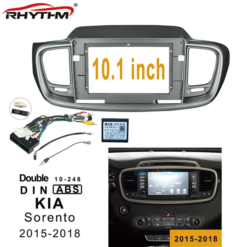 

10.1 Inch 2din Car Fascia For KIA Sorento 2015 - 2018 Double Din Car Dvd Frame Adaptor Panel In-dash Mount Installation