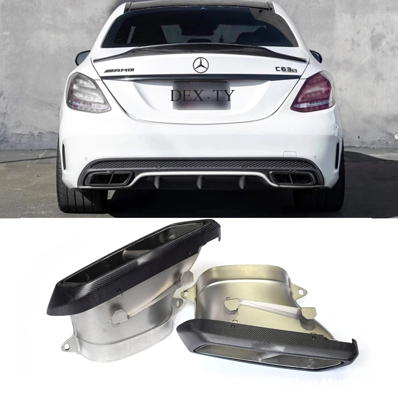 Embout De Tuyau D'Échappement Double Gorge De Queue En Y En Fibre De Carbone Brillant Avec