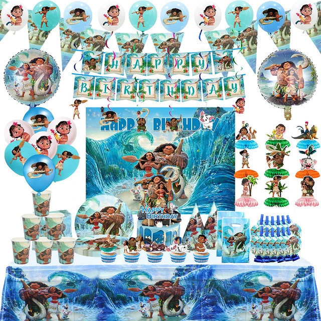 Moana Maui Happy Birthday Photo Backdrop Background Party Banner Supplies  Decor