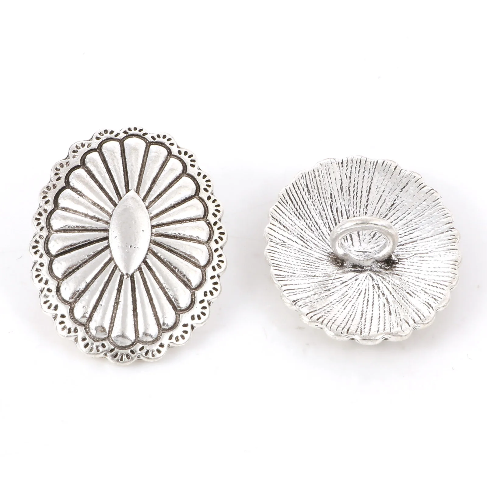 3 Pcs Zinc Based Alloy Metal Oval Sewing Shank Buttons for