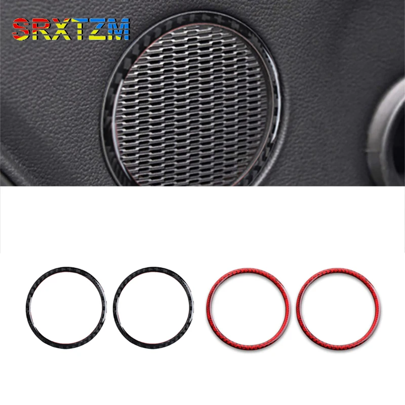 

Carbon Fiber Interior Door Audio Speaker Sound Ring Cover Molding Trims Decals For Ford Mustang 2015-2019