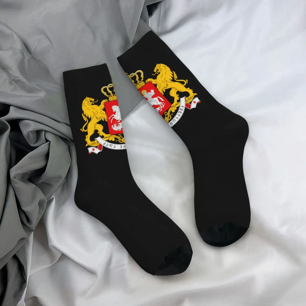 

Government Of Georgia Flag Socks Men Women Fashion Socks Harajuku Spring Summer Autumn Winter Middle Tube Socks Gift