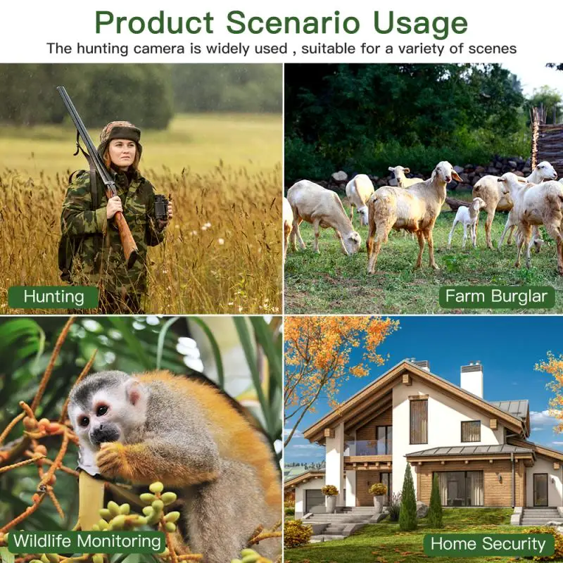4K Wireless Trail Camera Hunting Cameras Ultra HD Waterproof Hunting Scouting Game Night Vision Surveillance Trap Camera