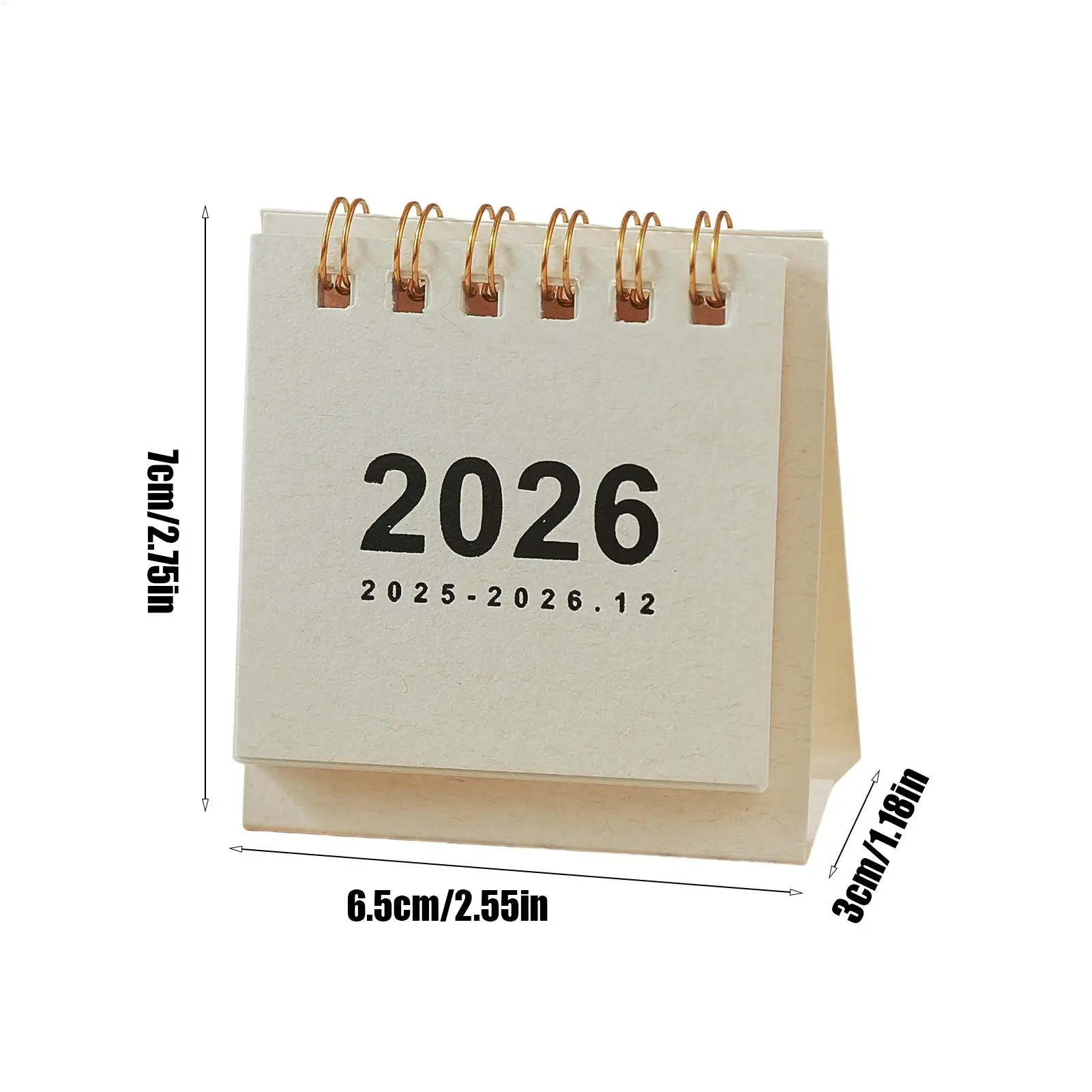 Mini Calendario Semplice 2026, Piccolo Calendario da Scrivania, Calendario Creativo a Spirale, Planner, Decorazione per Ufficio, Cancelleria - immagine 6