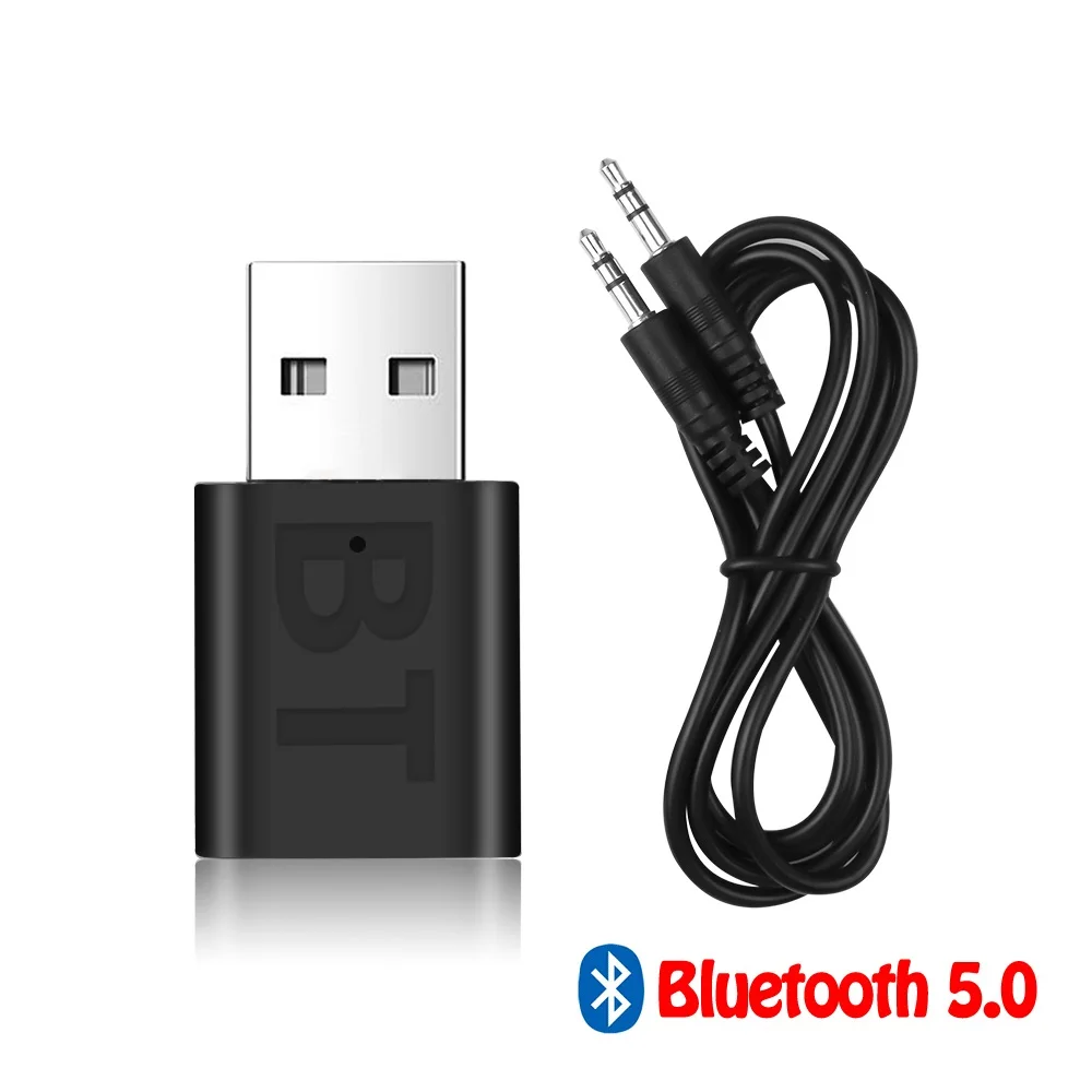 

Wireless Bluetooth 5.0 USB Audio Receiver Adapter 3.5mm AUX Music Adapter for Tablet PC Phone TV Car Computer Speaker MP3 MP4