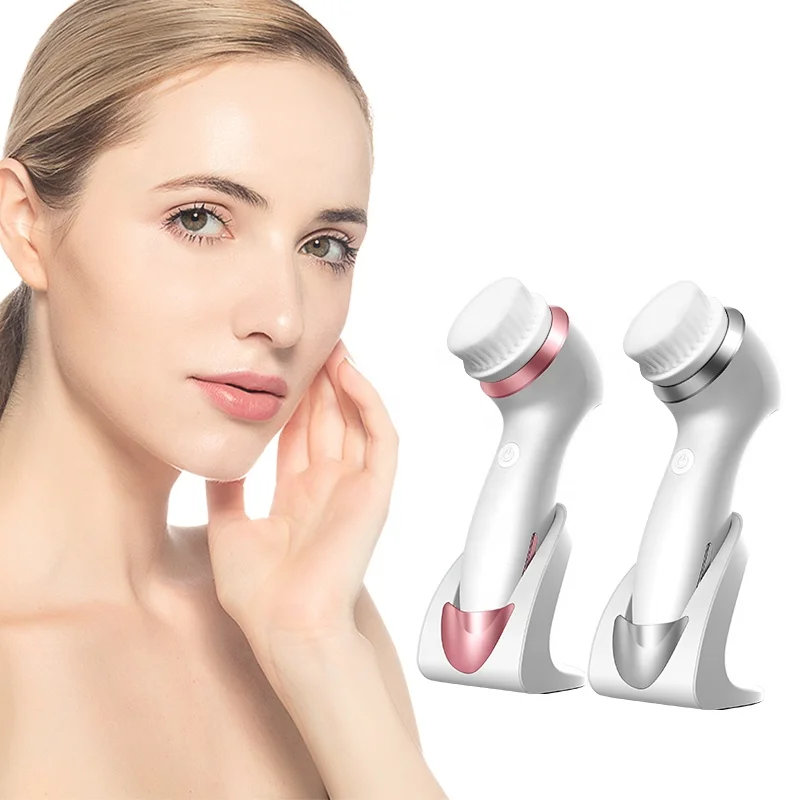 

Электрический перезаряжаемый массажер для лица 3 в 1, ультразвуковая вибрационная ультразвуковая Очищающая щетка для лица с USB