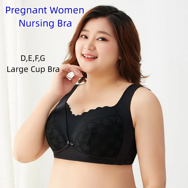 Large Breast Feeding Underwear in Front of Pregnant Women Thin Anti Droop Large  Chest No Steel Ring Bra Breast Big Bra at  Women's Clothing store