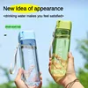 500ml 1 Pcs Clear Square Drinking Glass in Mate Plastic Portable Water Bottle with Milk Cable for Outdoor Sports Water bottle 2