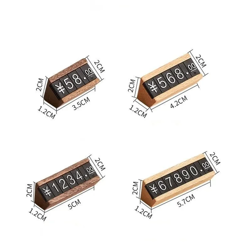 5pcs/lot Solid Wood Adjustable Number Letter Price Label Commodity Wine Tea Beauty Products Display Plate Price Cube Tags price display stand