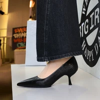 Fashionable High Heels In Spring And Autumn Pointed Toe Shallow Mouth Kitten Heel Temperament Single Shoes Comfortable Versatile - Image 3