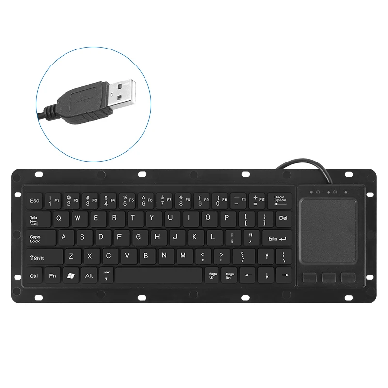 Integrated Wired Industrial Keyboard with Touchpad Mouse Inlaid Anti-Static Anti-Interference Magnetic Ring for Computer Office - 6