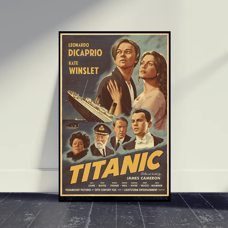 VZRSQZK Poster del film Titanic, poster decorativo su tela, poster da parete e immagine artistica con stampa moderna, poster decorativo per camera da letto, 40 x 60 cm