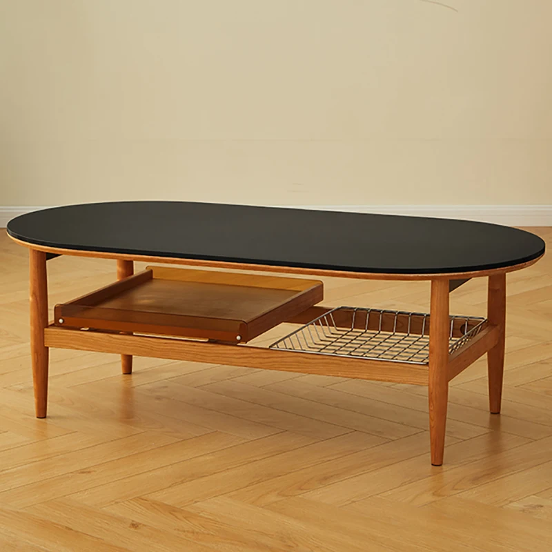 

Japanese Tray Coffee Table Oval Designer Regale Luxury Storage Side Table Modern Designer Mesa Auxiliar Living Room Accessories