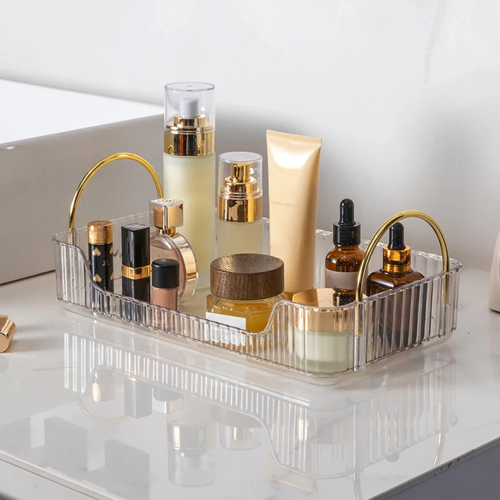 Elegant Makeup Storage Box for Bathroom, Toilet and Dressing Table Makeup pouch Brush holder makeup Makeup brushes holder Mirror 2