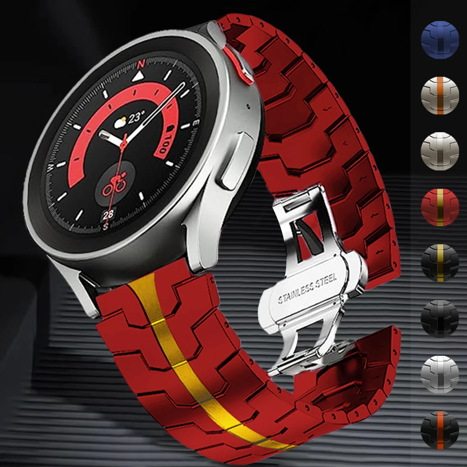 

Ремешок стальной для Samsung Galaxy Watch 4 42 46 мм 5 pro 3 45 мм, металлический браслет для Huawei Ultimate Watch 4 gt 2e для Seiko, 20 мм 22 мм