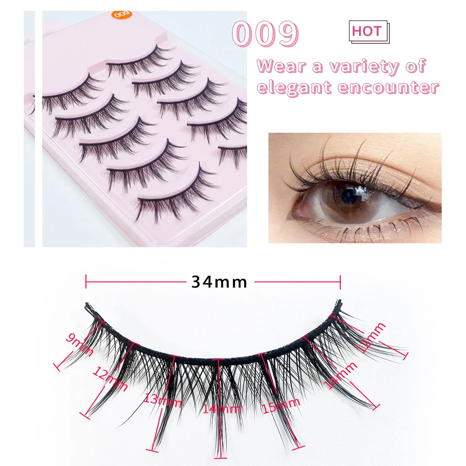 5 Pairs Manga Lashes New Arrival Anime Cosplay Natural A.R0 Korean Makeup