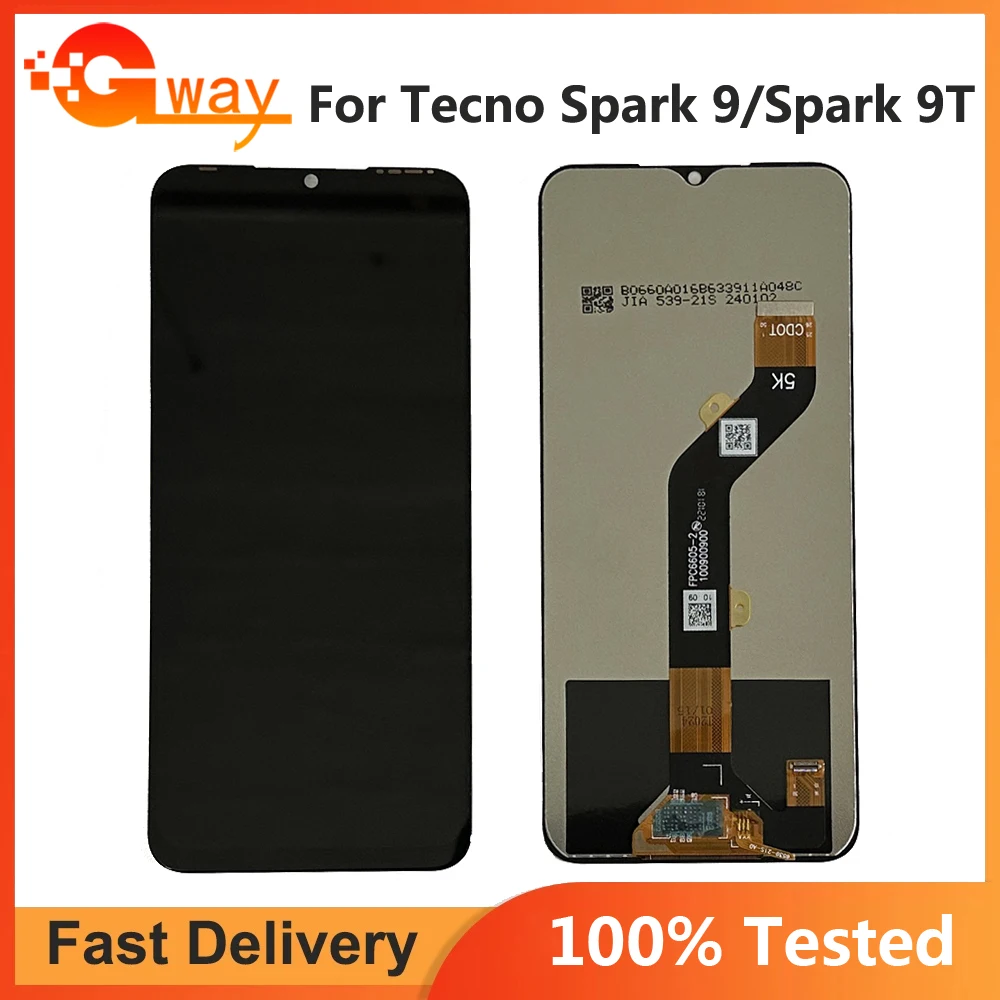 

ЖК-дисплей 6,6 дюймов для Tecno Spark 9 KG5p, сенсорный экран, дигитайзер, замена для Tecno Spark 9 Spark 9T KH6, ЖК-датчик